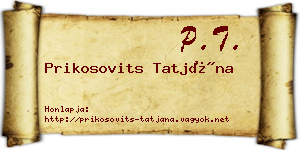 Prikosovits Tatjána névjegykártya